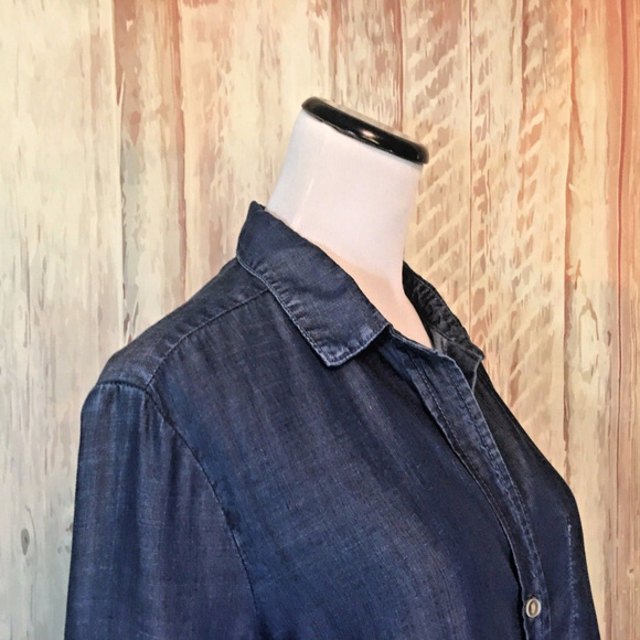 Bella Dahl Dark Tencel Chambray Shirt sz S - Picture 2 of 4